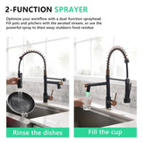 ZUN Commercial Kitchen Faucet with Pull Down Sprayer, Single Handle Single Lever Kitchen Sink Faucet W1932P149181