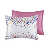 ZUN Rainbow Iridescent Metallic Dot Comforter Set B03595999