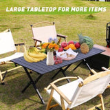 ZUN Camping Table Portable Table Folding Table with Carry Bag,4-6 Person Table for Camping Outdoor W1511114592