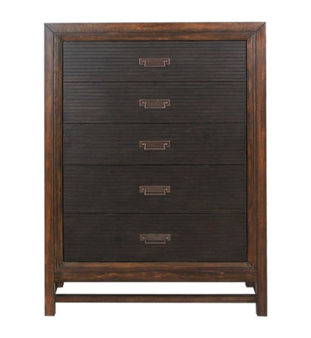 ZUN Bridgevine Home Branson 5-drawer Chest, No Assembly Required, Two-Tone Finish B108P163826
