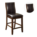 ZUN Transitional Dining Room Counter Height Chairs Set of 2pc High Chairs only Brown Cherry Unique B011P156648