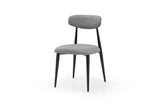 ZUN Modern Dining Chairs Set of 2, Curved Backrest Round Upholstered and Metal Frame, Grey W876110768