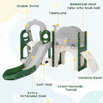 ZUN Toddler Slide and Swing Set 8 in 1, Kids Playground Climber Slide Playset with Basketball Hoop PP321361AAF