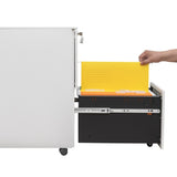 ZUN 2 Drawer File Cabinet with Lock, Steel Mobile Filing Cabinet on Anti-tilt Wheels, Rolling Locking W252103818