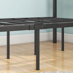 ZUN Canopy Metal Bed with Headboard Mattress Foundationt Platform Bed Frame Metal Slat, Black Queen Size 77586954