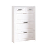 ZUN White color shoe cabinet with 3 doors 2 drawers,PVC door with shape ,large space for storage W1320104388