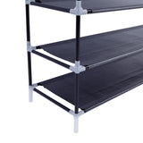 ZUN Simple Assembly 10 Tiers Non-woven Fabric Shoe Rack with Handle Black 09118924