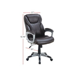 ZUN Adjustable Height Office Chair with PU Leather, Brown SR011687