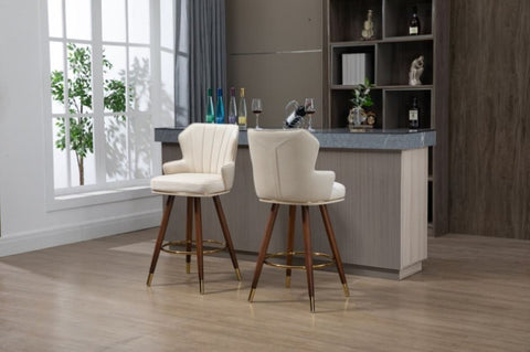 ZUN COOLMORE Swivel Bar Stools with Backrest Footrest ,with a fixed height of 360 degrees W153968281