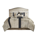 ZUN 7 Piece Jacquard Comforter Set with Throw Pillows B035128853