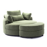 ZUN Large round chair with storage linen fabric for living room hotel with cushions W2272142174
