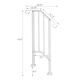 ZUN Handrails for Outdoor Steps, Iron Handrail Fits 1 Step, Transitional Handrail with Installation Kit, 39166207