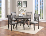 ZUN Dining Room Furniture Gray Rubber wood MDF Round Table 1pc Table w Shelve B01156000
