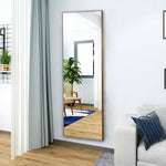ZUN Brown Solid Wood Frame Full-length Mirror, Dressing Mirror, Bedroom Home Porch, Decorative Mirror, W115155688