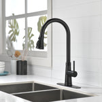 ZUN Single Handle High Arc Pull Out Kitchen Faucet,Single Level Stainless Steel Kitchen Sink Faucets 30523616