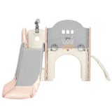 ZUN Kids Slide Playset Structure 7 in 1, Freestanding Spaceship Set with Slide, Arch Tunnel, Ring Toss PP319756AAH