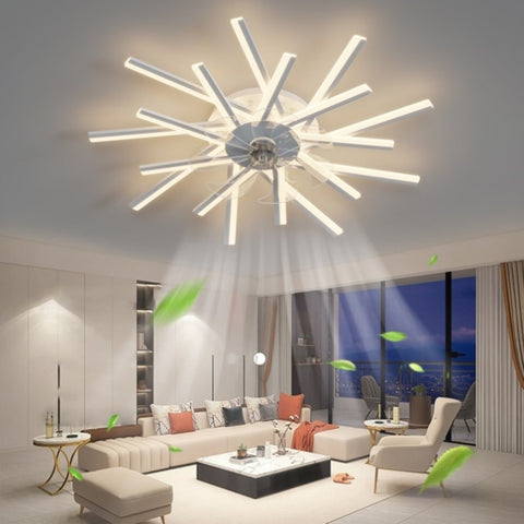 ZUN 36Inches Ceiling Fan with Lights Remote Control Dimmable LED, 6 Gear Wind Speed Fan Light W2009120011