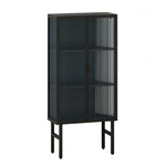ZUN 61.61 "High Glass Doors Modern Two-door Cabinet with Featuring Three-tier Storage for Entryway W75770659