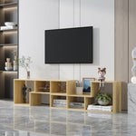 ZUN Double L-Shaped Oak TV Stand,Display Shelf ,Bookcase for Home Furniture,OAK W33133145