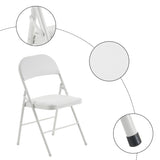ZUN 6pcs Elegant Foldable Iron & PVC Chairs for Convention & Exhibition White 07474018