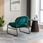 ZUN COOLMORE Accent Chair - Modern Industrial Slant Armchair with Metal Frame - Premium High Density W1539115318