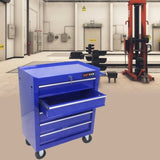 ZUN 5 DRAWERS MULTIFUNCTIONAL TOOL CART WITH WHEELS-BLUE W1102107323