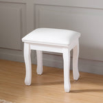 ZUN White Vanity Stool Padded Makeup Chair Bench with Solid Wood Legs W102747362