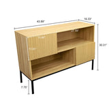 ZUN Sideboard Buffet Cabinet, Modern Accent Cabinet with Wavy Grain Door, Console Table with Storage for W1785118916