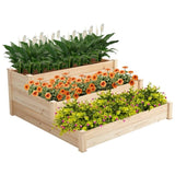 ZUN 48.6 x 48.6 x 21in Raised Garden Bed Horticulture Outdoor Elevated Flower Box Tiered Garden Bed W1422137077
