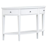 ZUN U-Style Modern Curved Console Table Sofa Table with 3 drawers and 1 Shelf for Hallway, Entryway, WF312995AAK