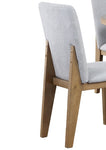 ZUN Delphine Set of 2 Gray Linen Fabric 19" Dining Chair B061125429