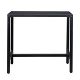 ZUN 40in Iron With Adjustment Knob Patio Bar Table Black 72049429