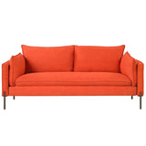 ZUN 76.2" Modern Style 3 Seat Sofa Linen Fabric Upholstered Couch Furniture 3-Seats Couch for Different WF292374AAG