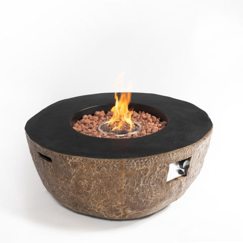 ZUN Concrete Gas Fire Pit Bowl W85367021