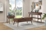 ZUN Retro Modern Style 1pc Coffee Table with 2x Drawers Brown Finish Living Room Furniture Walnut Veneer B011P146561