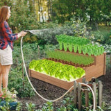 ZUN 48.6 x 48.6 x 21in Raised Garden Bed Horticulture Outdoor Elevated Flower Box Tiered Garden Bed W1422137074