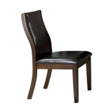 ZUN Set of 2 Espresso Leatherette Dining Chairs in Brown Cherry Finish B016P156358