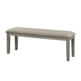 ZUN Fabric Upholstered Seat 1pc Bench Wire Brushed Light Gray Finish Wooden Frame Dining Room Furniture B011104624