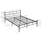 ZUN Metal Bed Frame Full Size with Headboard and Footboard Single Platform Mattress Base,Metal Tube W131465931