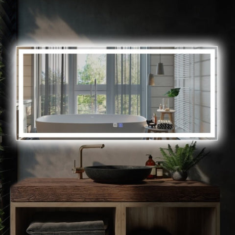 ZUN LED Bathroom Vanity Mirror with Light,60*28 inch, Anti Fog, Dimmable,Color Temper 5000K,Backlit + W1135P154209