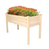 ZUN Raised Garden Bed Wood Patio Elevated Planter Box Kit with Stand for Outdoor Backyard Greenhouse W2181P154371