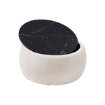 ZUN Round Storage Ottoman with Wooden Lid,Circle Ottoman Handmade Ottoman Coffee Table,End Table & W87667308