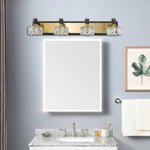 ZUN LED 4-Light Modern Crystal Bathroom Vanity Light Over Mirror Bath Wall Lighting Fixtures W1340110605