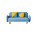 ZUN 2156 sofa includes 2 pillows 58" blue velvet sofa for small spaces W127866466