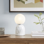 ZUN Frosted Glass Globe Resin Table Lamp B03596587