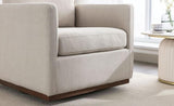 ZUN Mid Century Modern Swivel Accent Chair Armchair for Living Room, Bedroom, Guest Room, Office, Beige WF315697AAG