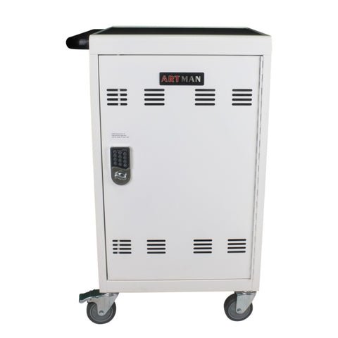 ZUN Mobile Charging Cart and Cabinet for Tablets Laptops 30-Device With Combination Lock W110258543