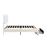 ZUN Upholstered Platform with LED Lights and Two Motion Activated Night Lights,Queen Size Storage WF309409AAK