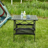 ZUN 1-piece Folding Outdoor Table with Carrying Bag,Lightweight Aluminum Roll-up Square Table for W24172223