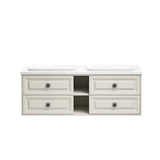 ZUN White engineering stone white rectangular double sink dressing table without sink manufactured stone W1272105753